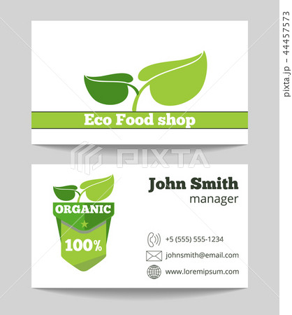 Organic eco food shop business card 44457573