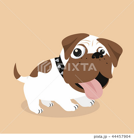 Funny Of Dog Breed Pugのイラスト素材