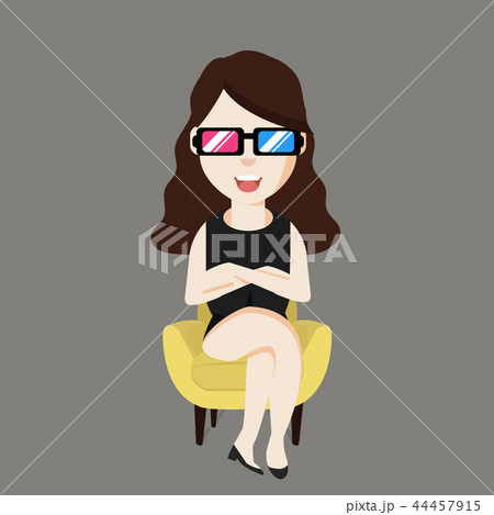 woman sitting Yellow modern chair woman sitting Yellow modern chair 44457915