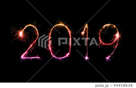 2019 happy new year with Sparkle firework 44458638