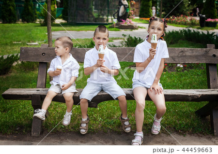 children eating ice cream children eating ice cream 44459663