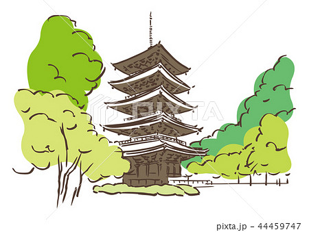 Kyoto Prefecture Kyoto City Toji Temple Stock Illustration