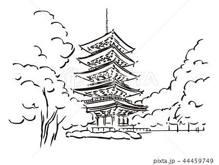 Kyoto Prefecture Kyoto City Toji Temple Stock Illustration