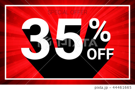 35% OFF Sale. White on black shadow red background 44461665