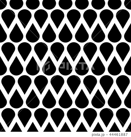 Vector falling water drops seamless background in black and white 44461887