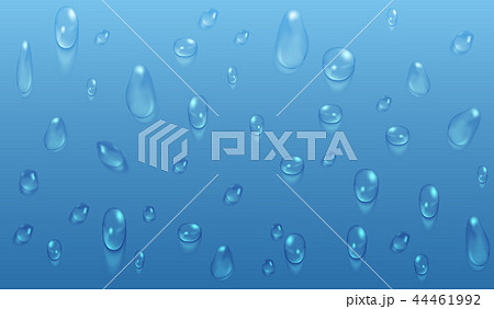 Transparent Water Drops Blue Vector Backgroundのイラスト素材