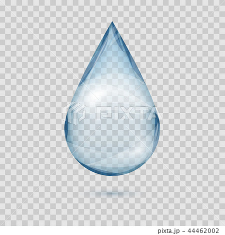 Falling Transparent Water Drop Vector Isolatedのイラスト素材