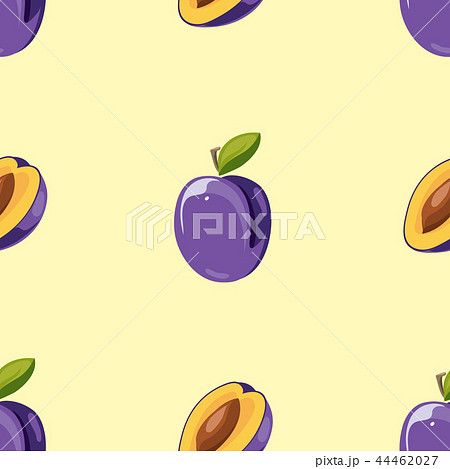 Blue plum vector seamless pattern 44462027