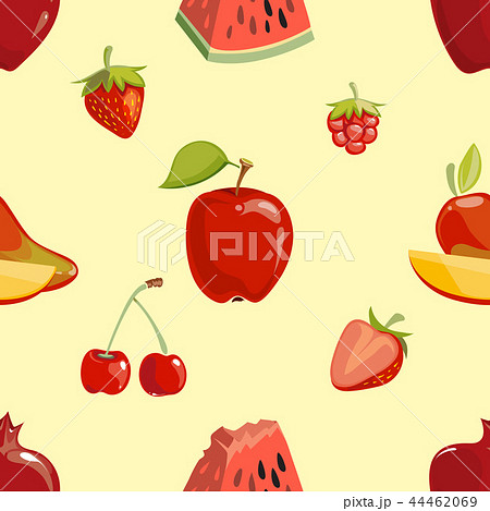 Red fruits seamless pattern over white background 44462069