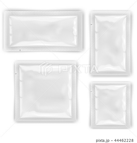 White empty foil, plastic packaging for cosmetics and food vector templates, design mockups 44462228