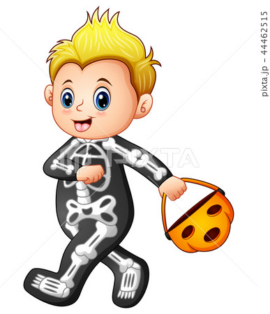 Boy in halloween skeleton costume Boy in halloween skeleton costume 44462515