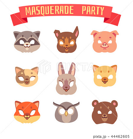 Animals party masks vector set 44462605