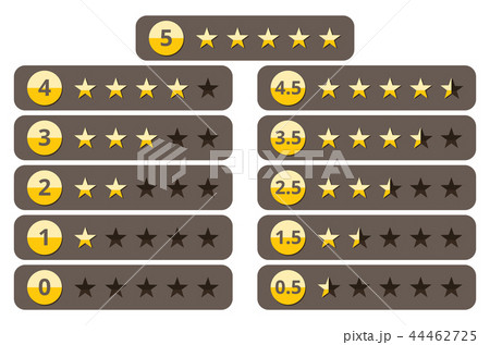 Rating stars, best five yellow star ranking vector icons set Rating stars, best five yellow star ranking vector icons set 44462725