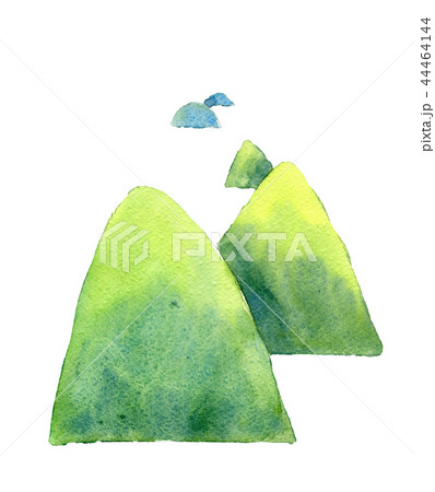 Hills with grass isolated on white. Watercolor 44464144