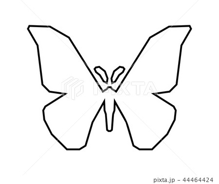 Japanese silk moth stylized vector icon on white 44464424
