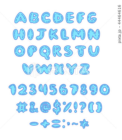 Vector doodle character and number set 44464616