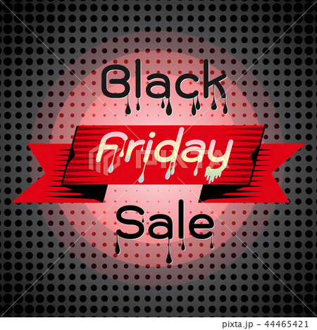 Melted black friday sale on dots background 44465421