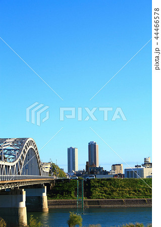 忠節橋と岐阜市の町並み 忠節橋と岐阜市の町並み 44466578