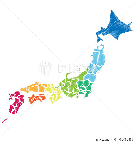 8つに色分けした日本地図 8つに色分けした日本地図 44468689
