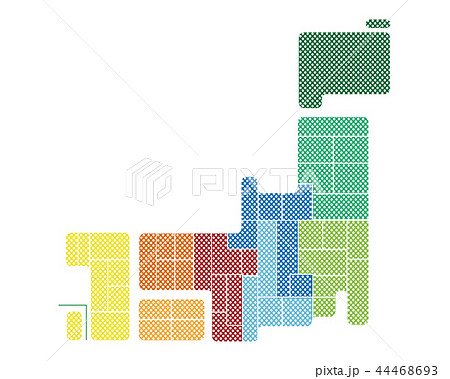 ８つに色分けした日本地図 44468693