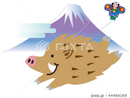 正月のイノシシのイラスト素材