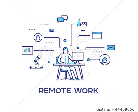 Business person working on computer . business icons. Joint efforts, success, union. Success 44469656