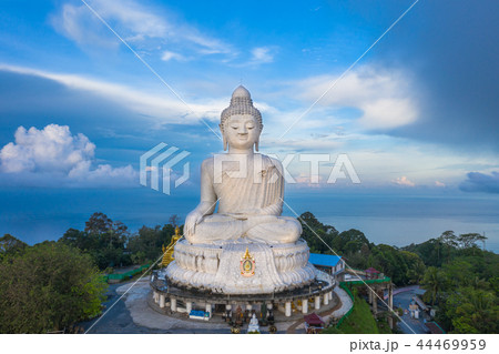 areial view Phuket big Buddha in blue sky 44469959