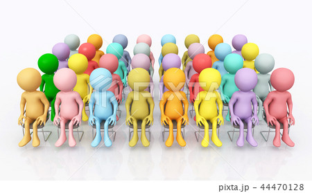 Audience with 3D figures 44470128