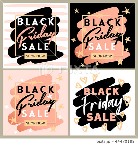Black friday sale inscription invitation banner set Black friday sale inscription invitation banner set 44470188