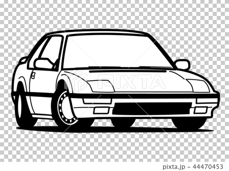 懐かしめ国産クーペ　塗り絵風　自動車イラスト 44470453