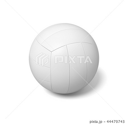 3d rendering of a single white volleyball ball with a shadow lying on a white background. 44470743