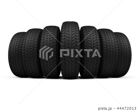 Row of New Studded Winter Tires 44472013