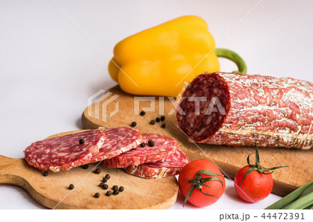Sausage with pepper and potatoes 44472391