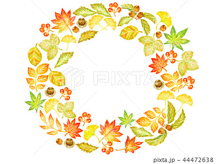 秋のイメージのリースのイラスト素材 44472638 Pixta