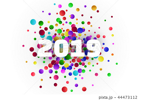 2019 year card with bright colorful confetti 2019 year card with bright colorful confetti 44473112