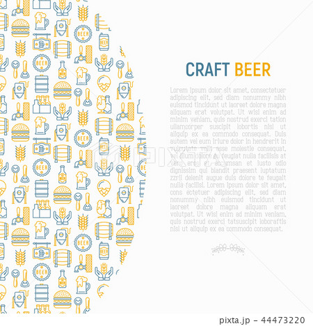 Craft beer concept with thin line icons Craft beer concept with thin line icons 44473220