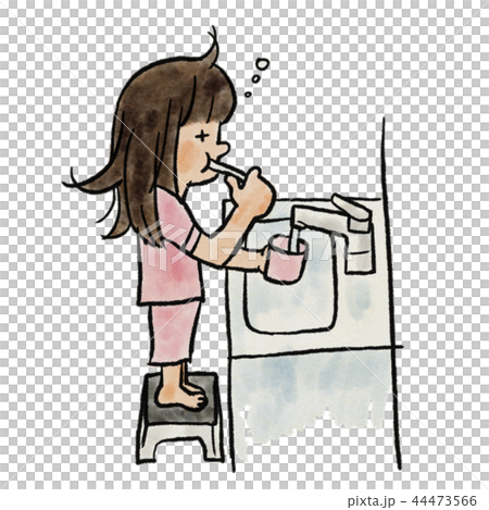 女孩刷牙 女孩刷牙 44473566