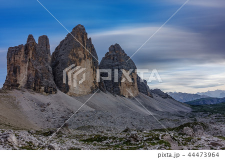 Tre Cime di Lavaredo rocks at sunset ultra long exposure 44473964