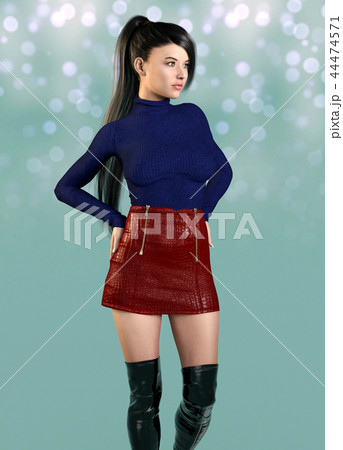 Young handsome woman with ponytail hairstyle 44474571