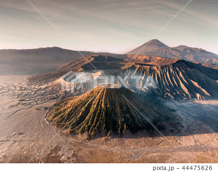 Aerial view Mount an active volcano Bromo 44475626