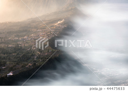 Cemoro Lawang village on mountain cliff 44475633