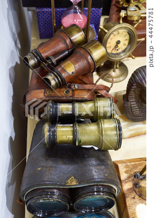 Old binoculars on flea market 44475781