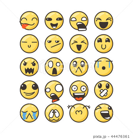 Set of cute lovely kawaii emoticon. 44476361