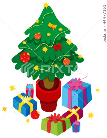 Decorated christmas tree with gift boxes Decorated christmas tree with gift boxes 44477161