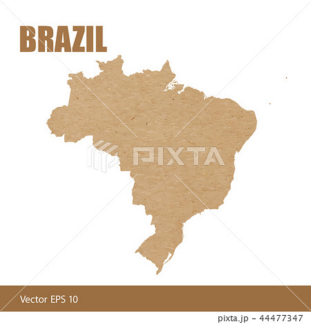 Detailed map of Brazil cut out of craft paper 44477347