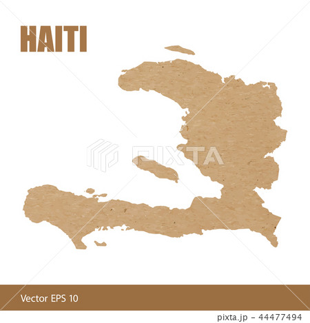 Detailed map of Haiti cut out of craft paper 44477494