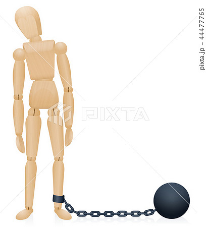Prisoner Iron Ball And Chain Wooden Figure 44477765
