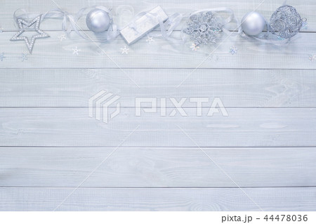 Christmas flat lay decor on wood 44478036