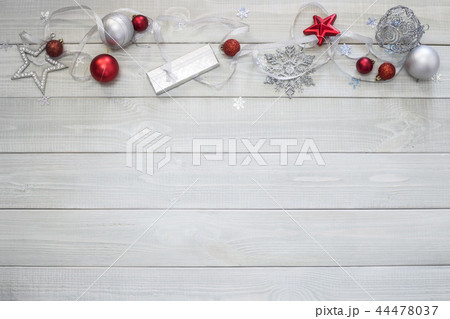 Christmas flat lay decor on wood 44478037