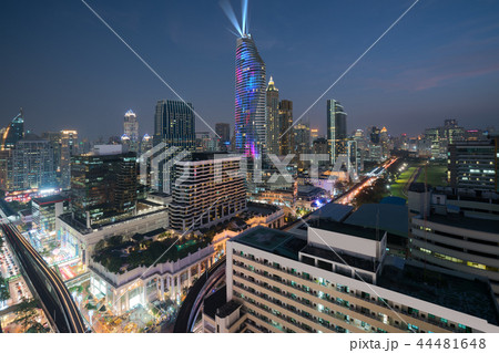 Night view with skyscraper in Bangkok, Thailand. 44481648